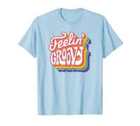 Disco Rainbow Feeling Groovy 70s Retro T-Shirt, Men, Baby Blue, X-Large