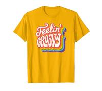 Disco Rainbow Feeling Groovy 70s Retro T-Shirt, Men, Golden Yellow, XX-Large