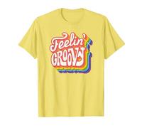 Disco Rainbow Feeling Groovy 70s Retro T-Shirt, Men, Lemon Yellow, XX-Large