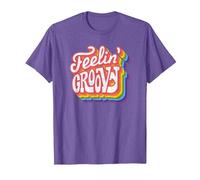 Disco Rainbow Feeling Groovy 70s Retro T-Shirt, Men, Purple Heather, XX-Large