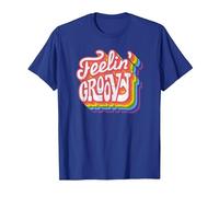 Disco Rainbow Feeling Groovy 70s Retro T-Shirt, Men, Royal Blue, XX-Large