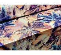 ‘Disco’ Stretch Spandex Jersey Fabric, per metre - Palm Tree Sunset Print - Pink Blue & Magenta