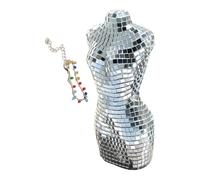 Disco Women Sculpture, Disco Woman Statue, Mirrored Disco Female Body Model Statue - Reflective Art Decoration for Living Room Bedroom Bookshelf, Desktop Decoration