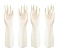 Discoball 2 Pairs Rubber Gloves with Flocked Lining for Kitchen Cleaning, Gardening, Household Duties, Latex Free Reusable Gloves