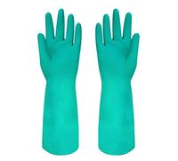 Discoball 2 Pairs Rubber Gloves with Flocked Lining for Kitchen Cleaning, Gardening, Household Duties, Latex Free Reusable Gloves