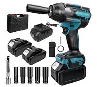 Discoball Cordless Impact Wrench,1/2 Inch Impact Gun, 700N.m (516Ft-lbs) High Torque Impact Wrench with 2x2.0Ah Battery,Fast Charger, 5 Sockets & Storage Case, Electric Impact Driver for Car Truck