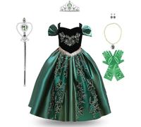 Discoball Girls Anna Costume Dress Kids Princess Dress for Christmas Birthday Party Coronation Costume Fancy Dress Up