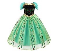 Discoball Girls Princess Anna Costume Cosplay Fancy Dress for Halloween, Christmas, Birthday Parties