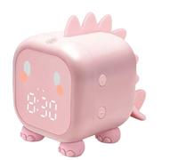 Discoball Sleep Training Clock for Kids, Voice-Activated Time Announcer, Color-Changing Night Light, 2 Alarms & Timer, Temperature Display, Dinosaur alarm clock