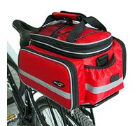 Disconano Waterproof Multi Function Excursion Cycling Bicycle Bike Rear Seat Trunk Bag Carrying Luggage Package Rack Pannier with Rainproof Cover (Red)