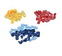 Disconnect Connector Kit, T Shape Electrical Insulated Terminals, 30 Pairs Red Blue Yellow - Brass, PVC Insulation, Ideal for Circuit Repair and Home Decorati