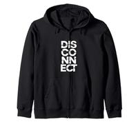 Disconnect | Digital Detox Authentic Living Tech Minimalism Zip Hoodie