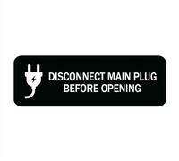 Disconnect Main Plug Before Opening Sign For House (With Adhesive Tape) 8" X 3" Premium Durable Home Office Acrylic Signs Front Door Wall Window Clear And Easy To Read
