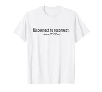 Disconnect to Reconnect Minimalist Mountain Nature T-Shirt