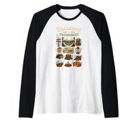 Disconnect to Reconnect Nature Camping Hiking Outdoors Raglan Baseball Tee