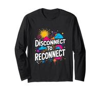 Disconnect to Reconnect Typographic Long Sleeve T-Shirt