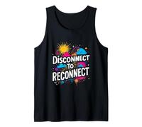 Disconnect to Reconnect Typographic Tank Top