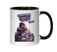 Disconnected Girl with Digital Errors Ceramic Tea Coffee Mug Black