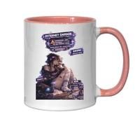 Disconnected Girl with Digital Errors Ceramic Tea Coffee Mug Pink