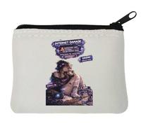 Disconnected Girl with Digital Errors Neoprene Coin Purse Pouch 10x11cm White