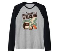 Disconnected Weekend Offline Camping Raglan Baseball Tee