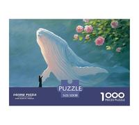 Discord_sinoshow_24085_a_blue_whale_with_white_stripes_is_seen_from_the_b26f0cdc-2f66-470f-83ea-762d2bf4be2a_4 1000 Pieces Puzzles Impossible Hard Difficult Jigsaw Puzzle, Stress Releasing Family Gam