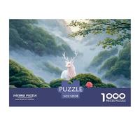 Discord_sinoshow_24085_a_white_creature_with_antlers_on_its_head_glowin_4f28fcd7-849e-4cf4-9dc3-e3231e3ff948_3 1000 Pieces Jigsaw Fun Challenging & Brainteasing Jigsaw Puzzle, Unique Challenging Educ