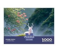 Discord_sinoshow_24085_a_white_creature_with_antlers_on_its_head_glowin_4f28fcd7-849e-4cf4-9dc3-e3231e3ff948_1 1000 Pieces Puzzles Impossible Hard Difficult Jigsaw Puzzle, Stress Releasing Family Gam
