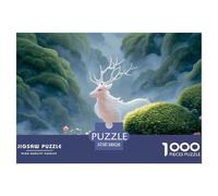 Discord_sinoshow_24085_a_white_creature_with_antlers_on_its_head_glowin_4f28fcd7-849e-4cf4-9dc3-e3231e3ff948_4 1000 Pieces Puzzles Impossible Hard Difficult Jigsaw Puzzle, Vibrant Imagery Christmas G