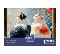 Discord_sinoshow_24085_two_cute_chubby_cats_sit_on_a_windowsill_facing__993872ad-5073-435d-a8a9-fbdedb2ced32_4 1000 Pieces Jigsaw Impossible Hard Difficult Puzzle Game, Stress Releasing Family Game,