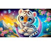 discord_tiger 1000 Piece Recycled Paper Puzzle - Fun Present for Home Family Game Challenging for Adults 38x26/1000pcs