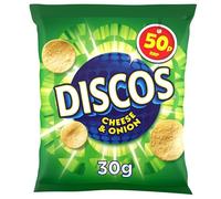 Discos Crisps 30 x 30g (Cheese & Onion Flavour) Fun Snack