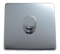 Discount Electrix 1 Gang 2 Way 250 Watt Dimmer Switch Polished Chrome Screwless Flat Plate Design