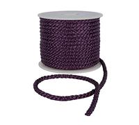 Discount Fabrics Crepe Cord - 6mm Premium Cotton Rope, Strong Macrame Cord for Projects, Piping Cord for Cushions, Nylon Drawstring Cord, Cotton Nylon Strong String (Purple, 10m)