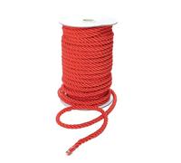 Discount Fabrics Crepe Cord - 6mm Premium Cotton Rope, Strong Macrame for DIY Craft Projects, Piping Cushions, Nylon Drawstring Cord, Durable & Multi-Purpose String (Red,10m)