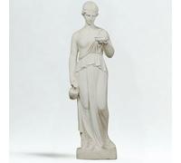 Discount Garden Statues Classic White Stone Hebe Woman statue with a Tea Set from DGS 85KGS