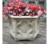 Discount Garden Statues Hexagonal Gothic style Stone Cast Flowerpot