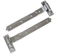 Discount Hardware UK 2Pcs Cranked Hinges, Heavy Duty Gate Hinges, Galvanised, Steel, Powder Coated, 450mm (18")