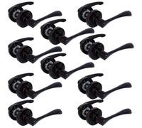 DISCOUNT HARDWARE UK Astrid Black Nickel Door Handle Set on Round Rose, Twist Lever, 120mm, 10 Pairs, Internal Wooden Doors