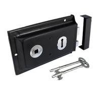 DISCOUNT HARDWARE UK Black Rim Lock Old Victorian Vintage Style Chrome Security Locks 6" x 4"