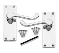 DISCOUNT HARDWARE UK Door Handles, Door Handles Internal for Interior Doors, Internal Door Handle Sets - Victorian Scroll Polished Chrome Lever Door Latch Handles - Chrome Door Handles (1Pair)