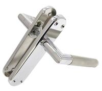DISCOUNT HARDWARE UK Door Handles Lever Latch Satin Nickel & Chrome Dual Finish Mitred Pairs