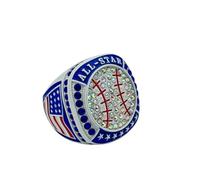 Discount Sports Rings All-Star Ring/Season Award/Team Awards/Assorted Colors/Premium Softball Baseball Ring, 7 UK, Zinc