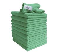 Discounted Cleaning Supplies Dcs Microfibre Cloth, Green, 10-Pack, Large Size: 40X40Cm. Super Soft, Streak-Free. Kitchen, Bathrooms, Surfaces, Car.