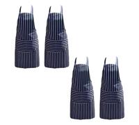 Discounted Cleaning Supplies Kitchen Chef Apron for Men & Women - Butchers Apron for Men - Men’s Apron for Cooking - Professional Chefs Apron Double Pockets - Pack of 4 Blue