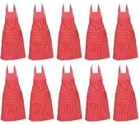 Discounted Cleaning Supplies Kitchen Chef Apron for Men & Women - Butchers Apron for Men - Men’s Apron for Cooking - Professional Chefs Apron Double Pockets - Pack of 10 Red