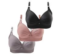 Discounted Items for Sale,New 3Pcs Push up Lift Brassiere,Breathable Non Wired Bras,Deep V Neck Vest Bralette Bras,Plus Size Solid Color Three-Breasted Bigger,My Order UK 2024