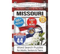 Discover America Word Search: Missouri: Easy-Read Show Me State Edition - 50+ Puzzles, Fun Facts, Gateway Arch, Ozarks, Kansas City BBQ & Hidden ... Activity Book for Adults, Kids & Families)