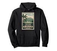 Discover Arusha Tanzania, Retro African Safari Travel Stamp Pullover Hoodie