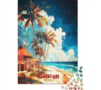 Discover Cancun 1000 Piece Jigsaw Puzzle, 52x38cm/1000pcs, for Adults, White Cardboard, Relaxing Indoor Activity And Quiet Weekends